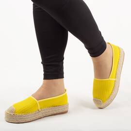 Espadrile dama, galbene, cu talpa joasa, comode 00121-YELLOW, Culoare (12): Galben, Marime (12): 38 - - Roveli