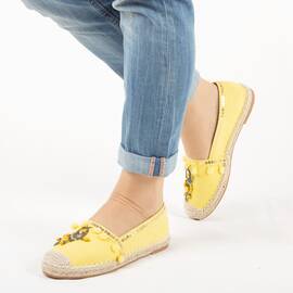 ​Espadrile de dama, galbene, cu talpa joasa, comoda HD-163-YELLOW, Culoare (12): Galben, Marime (12): 38 - - Roveli