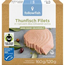 File de ton dungat in ulei de masline bio 160g Followfish - - Roveli