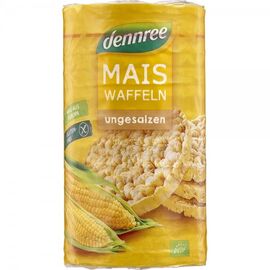 Vafe din porumb expandat fara sare fara gluten 120g Dennree - - Roveli
