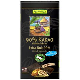Ciocolata amaruie 90% cacao si zahar de cocos 80g Rapunzel - - Roveli