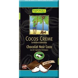 Ciocolata amaruie cu umplutura de crema de cocos 100g Rapunzel - - Roveli