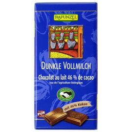 Ciocolata bio neagra cu lapte integral 46% cacao HIH 100g Rapunzel - - Roveli