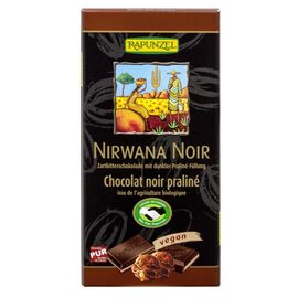 Ciocolata Bio Nirwana neagra cu praline 55% cacao 100g Rapunzel - - Roveli