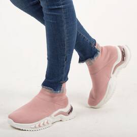 Sneakers de dama din material elastic M-24-PINK, Culoare (12): Roz, Marime (12): 37 - - Roveli