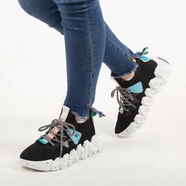 ​Pantofi de dama, sport - casual, cu siret NB387P-BLACK, Culoare (12): Negru, Marime (12): 37 - - Roveli