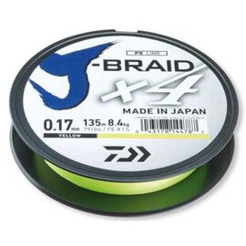 Fir Textil Daiwa J-Braid X4 135m 0.10mm-0.19mm Yellow - - Roveli