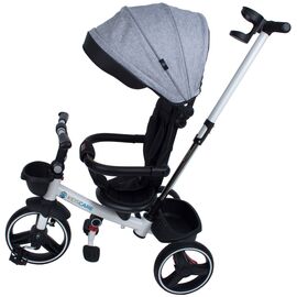 Roveli - Tricicleta pliabila pentru copii Impera gri, scaun rotativ, copertina de soare, maner pentru parinti Kidscare-
