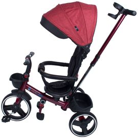 Roveli - Tricicleta pliabila pentru copii Impera rosu, scaun rotativ, copertina de soare, maner pentru parinti Kidscare-