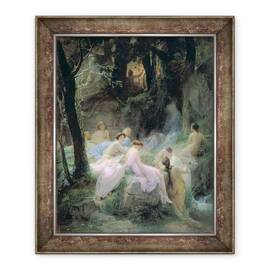 Tablou inramat - Charles Francois Jalabert - Nimfe Ascultand cantecele lui Orfeu - - Roveli