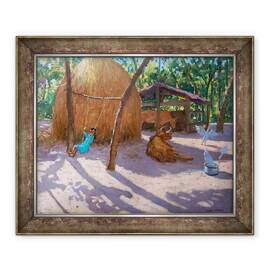 Tablou inramat - Andrew Macara - CARUL CU FaN, sI FATA PE UN LEAGaN, KERALA,2005 - - Roveli