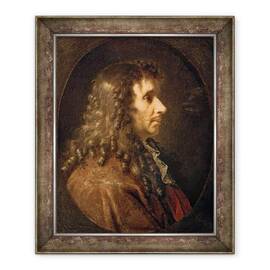 Tablou inramat - Charles Le Brun - Portretul lui Moliere 1622-73 1660 - - Roveli