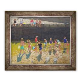 Tablou inramat - Andrew Macara - Crabbing in port, Bude, Cornwall,2018 - - Roveli