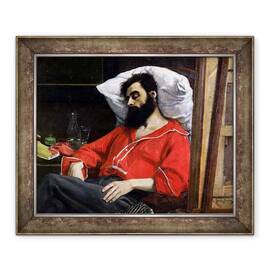 Tablou inramat - Charles Emile Auguste Carolus-Duran - The Convalescent, sau The Wounded Man, detaliu taiat de artistul din Vizita la convalescenta - - Roveli
