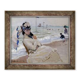 Tablou inramat - Claude Monet - Camille pe plaja din Trouville - - Roveli