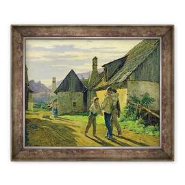 Tablou inramat - Ferdinand Georg Waldmuller - Venind acasa din razboi - - Roveli