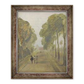 Tablou inramat - Scoala Engleza - Avenue of Trees with Cifre, atribuita anterior lui J.M.W. Turner 1775-1851 si, de asemenea, atribuit lui Peter de Wint 1784-1849 - - Roveli
