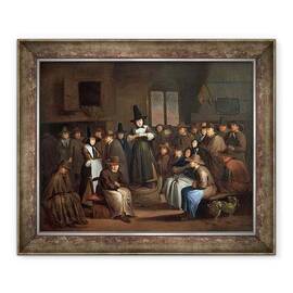 Tablou inramat - Egbert van Heemskerk the Elder - O intalnire a Quakerilor - - Roveli