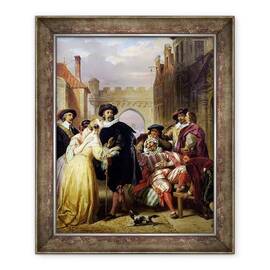 Tablou inramat - Eugene Deveria - Scena finala a lui Les Fourberies de Scap de Moliere 1622-73 - - Roveli