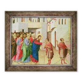 Tablou inramat - Duccio di Buoninsegna - Isus deschide ochii unui om nascut orb - - Roveli