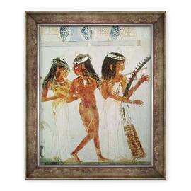 Tablou inramat - Egyptian 18th Dynasty - Muzicieni si dansatoare, din mormantul lui Nakht - - Roveli