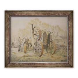 Tablou inramat - Eric Ravilious - Tractorul - - Roveli