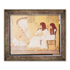 Tablou inramat - Egyptian 20th Dynasty - Decedatul si sotia sa ascultand un harpist orb, de la mormantul lui Ankerkhe, Mormintele muncitorilor - - Roveli