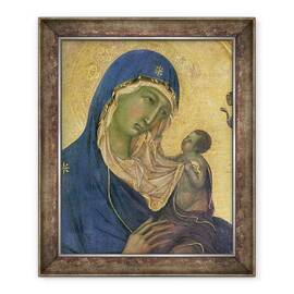 Tablou inramat - Duccio di Buoninsegna - Madonna si Copilul cu SS. Dominic si Aurea, detaliu al Madonnei si Copilului - - Roveli