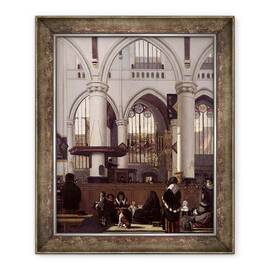 Tablou inramat - Emanuel de Witte - Interiorul lui Oude Kerk, Amsterdam - - Roveli