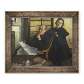 Tablou inramat - Edgar Degas - Henri Degas si nepoata sa Lucie Degas Unchiul si varul artistului - - Roveli