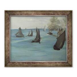 Tablou inramat - Edouard Manet - Barca cu aburi plecand din Boulogne - - Roveli