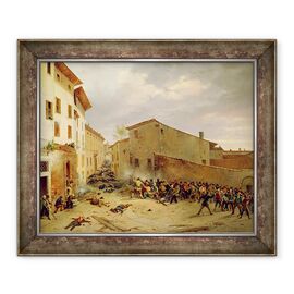 Tablou inramat - Faustino Joli - Batalia de 31 martie 1849 in Via delle Consolazioni din Brescia - - Roveli