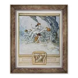 Tablou inramat - Franz von Bayros - Ilustratie din Comedia divina a lui Dante, Inferno, Canto XXX - 22 - - Roveli