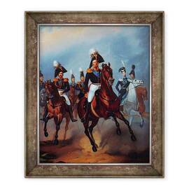 Tablou inramat - Franz Kruger - Nicolae I cu ofiterii sai - - Roveli