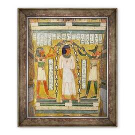 Tablou inramat - Egyptian 18th Dynasty - Libatia mortilor, detaliu din interiorul sarcofagului lui Amenemipet, un preot al cultului lui Amenophis Amenhotep I - - Roveli