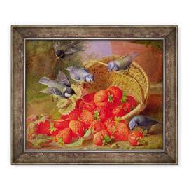 Tablou inramat - Eloise Harriet Stannard - Natura statica cu capsuni si bluetits - - Roveli