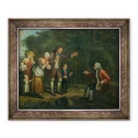 Tablou inramat - Scoala Franceza - Familia Calas inainte de Voltaire la Ferney - - Roveli