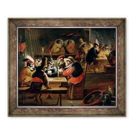 Tablou inramat - Ferdinand van Kessel - Maimute intr-o taverna - - Roveli