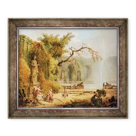 Tablou inramat - Hubert Robert - Scena romantica gradina - - Roveli