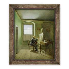 Tablou inramat - Georg Friedrich Kersting - Caspar David Friedrich 1774-1840 in studioul sau - - Roveli