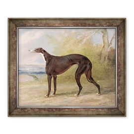 Tablou inramat - George Garrard - Unul dintre ogarii castigatori ai lui George Lane Fox - Curva neagra si alba, Juno, cunoscuta si sub numele de Elizabeth - - Roveli