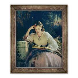 Tablou inramat - Ivan Nikolaevich Kramskoy - Citirea portretul sotiei artistului - - Roveli