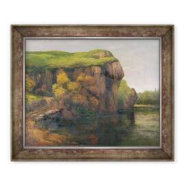 Tablou inramat - Gustave Courbet - Rocky Cliffs - - Roveli