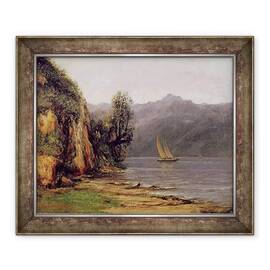 Tablou inramat - Gustave Courbet - Vedere la Lacul Leman - - Roveli