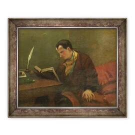 Tablou inramat - Gustave Courbet - Portretul lui Charles Baudelaire 1821-67 1847 - - Roveli