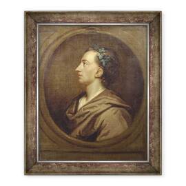Tablou inramat - Godfrey Kneller - Alexandru Pope 1688-1744 Profil - - Roveli
