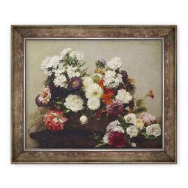 Tablou inramat - Ignace Henri Jean Fantin-Latour - Natura statica cu flori - - Roveli