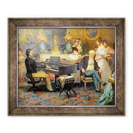 Tablou inramat - Hendrik Siemiradzki - Chopin cantand la pian in Salonul Printului Radziwil, 1887 - Frederic Chopin 1810-1849 - - Roveli