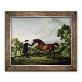 Tablou inramat - George Stubbs - Armasarul ducelui de Ancataster Blank, tinut de un mire - - Roveli