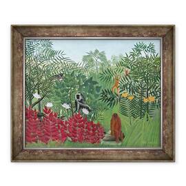 Tablou inramat - Henri J.F. Rousseau - Padurea tropicala cu maimute - - Roveli